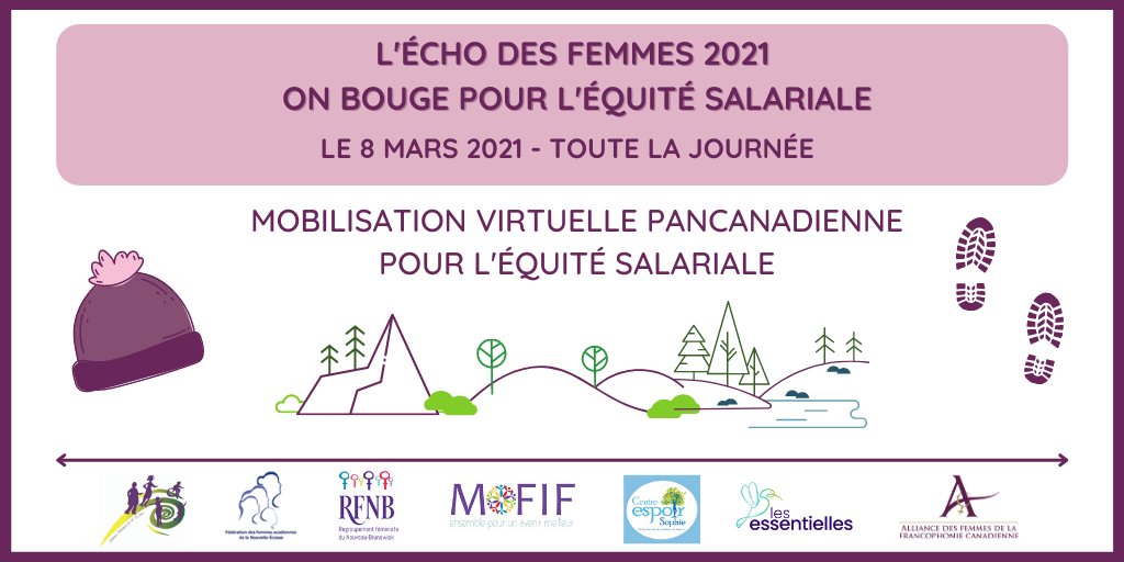 FFANE_'s tweet photo. La #FFANE souligne la journée internationale des femmes en organisant une mobilisation virtuelle pancanadienne avec ses organismes membre, #LesEssentiElles, #CentreespoirSophie, #MOFIF, @rfeministeNB, @AFFCfemmes, @actions_femmes

👉 https://t.co/w0ddMhU0WB
#ECHO8MARS https://t.co/HQL0qN8caI