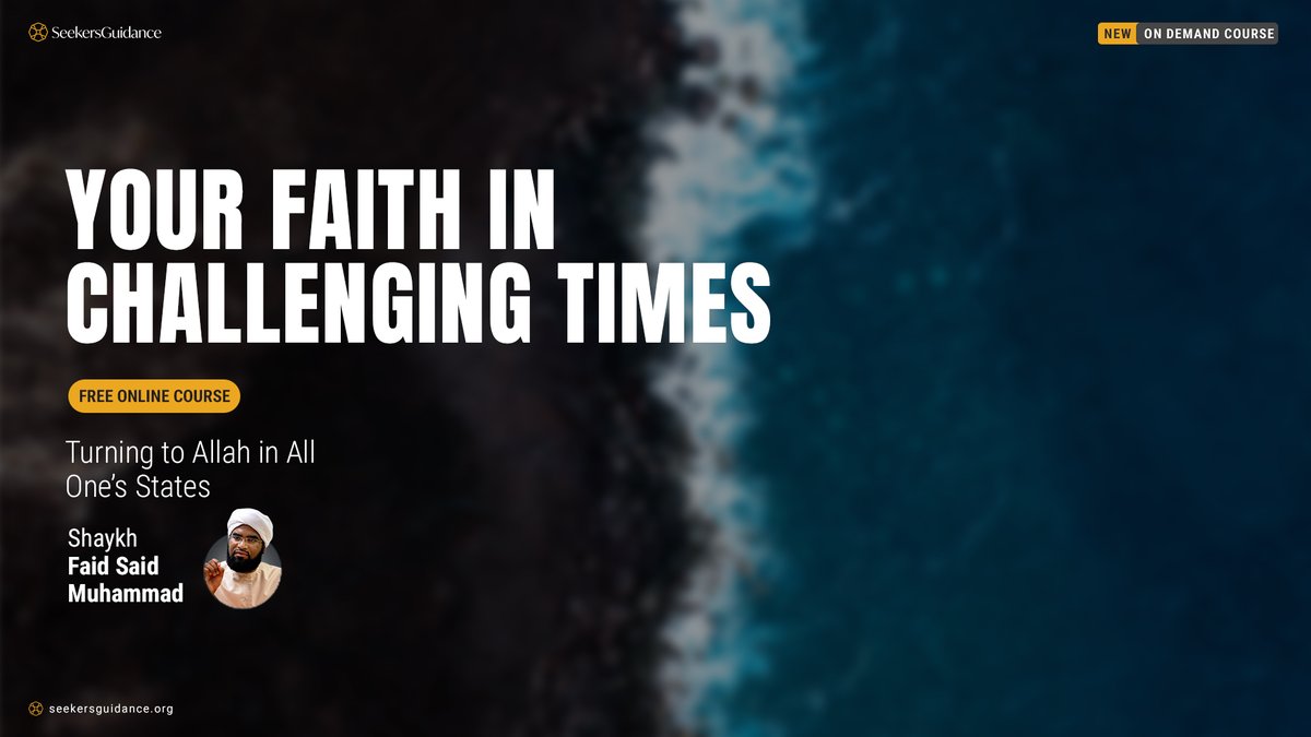 #SeekersCourse: Shaykh Faid Mohammed Said addresses the critical topic relevant to us all today—the preservation of faith during turbulent times.

Register here: seeke.rs/li2lj

Structured Learning. Qualified Scholars. Completely Free.
