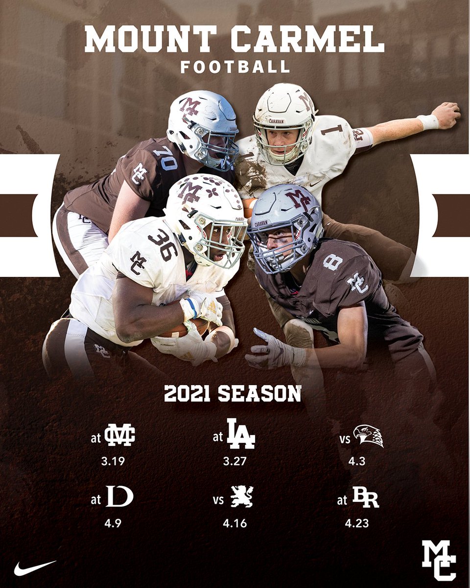 The 2021 Mount Carmel Football spring schedule is set!  #wearemc
