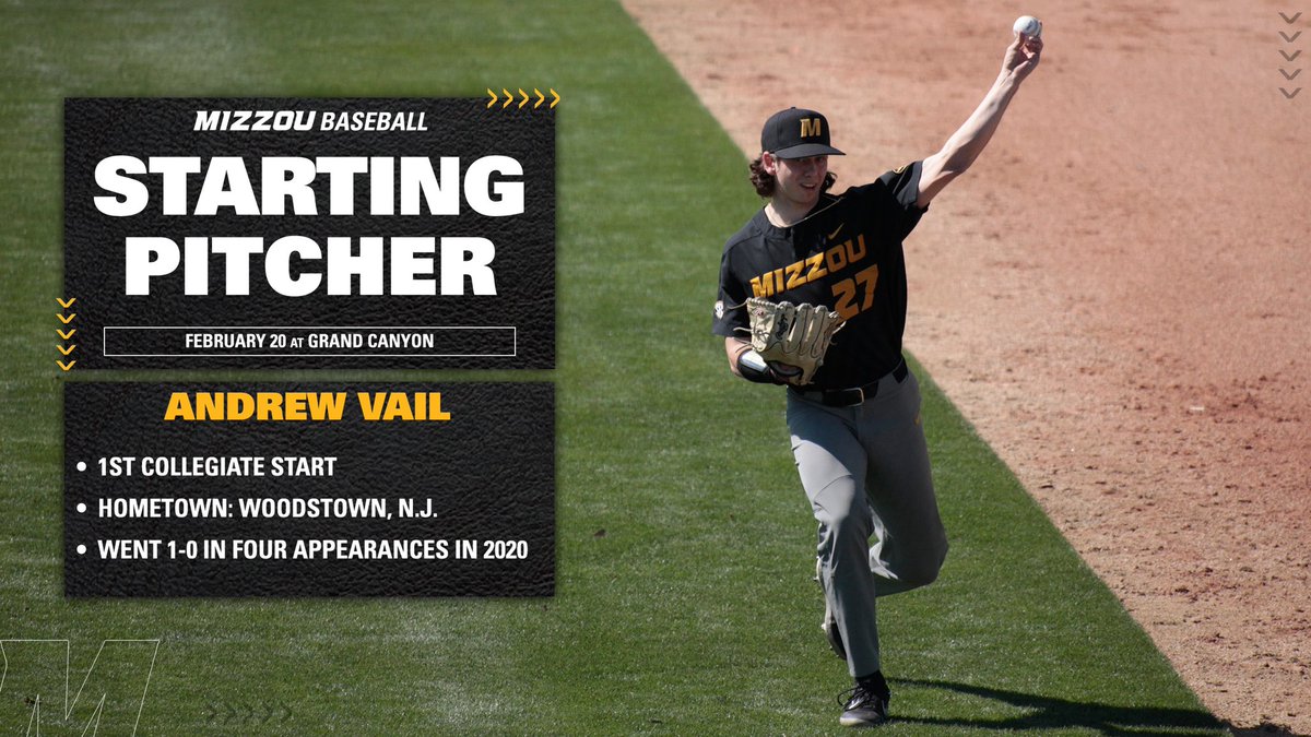 B1 | Tigers are retired in order in the first. Now toeing the rubber for #Mizzou: <a href="/AndrewVail12/">Andrew Vail</a> 

#C2E🐯⚾️