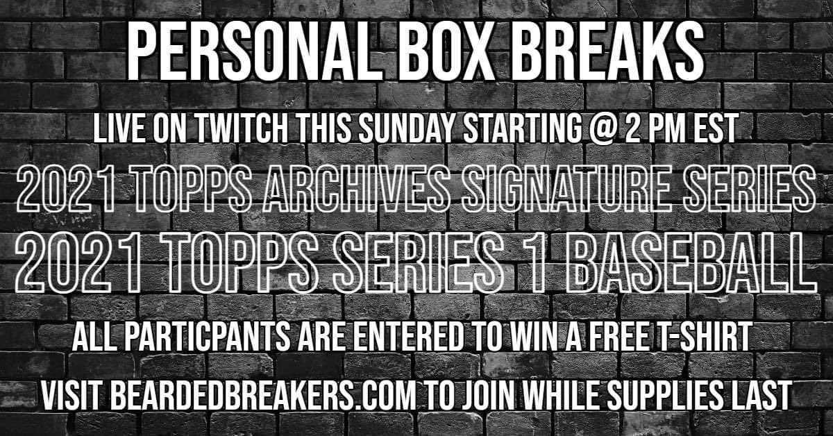 beardedbreakers's tweet image. While we are working on having more formal case breaks scheduled in the near future, we are offering our limited stock for personal box breaks. To participate, click the link in our bio &amp;amp; purchase the hobby box(es) you wish have us break for you tomorrow  #BeardedBreakers #Topps