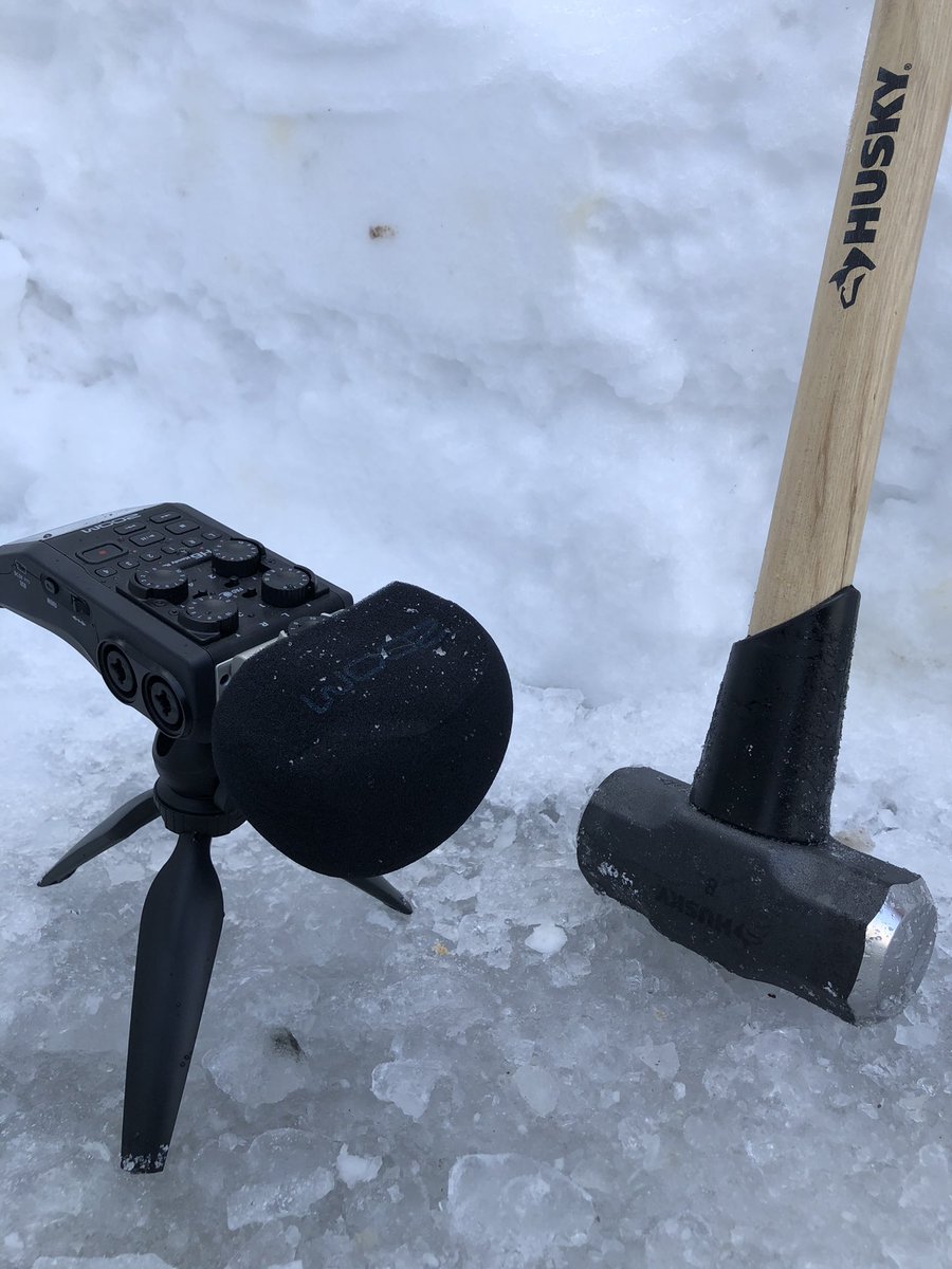 riodeejaneiro's tweet image. Decided to record some foley while breaking up giant mound of ice outside my house with a sledgehammer. Got some AMAZING crunches, slams, and “debris” sounds!
Happy to share if anyone’s interested.

#sounddesign #Audio #postaudio #filmsound #foley #sound #GameAudio