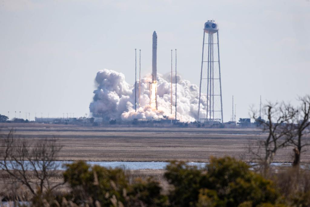 NASA's tweet photo. 🚀 LAUNCH SUCCESS! 🚀

@NorthropGrumman’s Cygnus cargo spacecraft, the S.S. Katherine Johnson, is on the way to the @Space_Station with more than 8,000 pounds of @ISS_Research, supplies, and more! Learn what’s next: https://t.co/TNjm4hNK2j https://t.co/4dHVJT9T9m