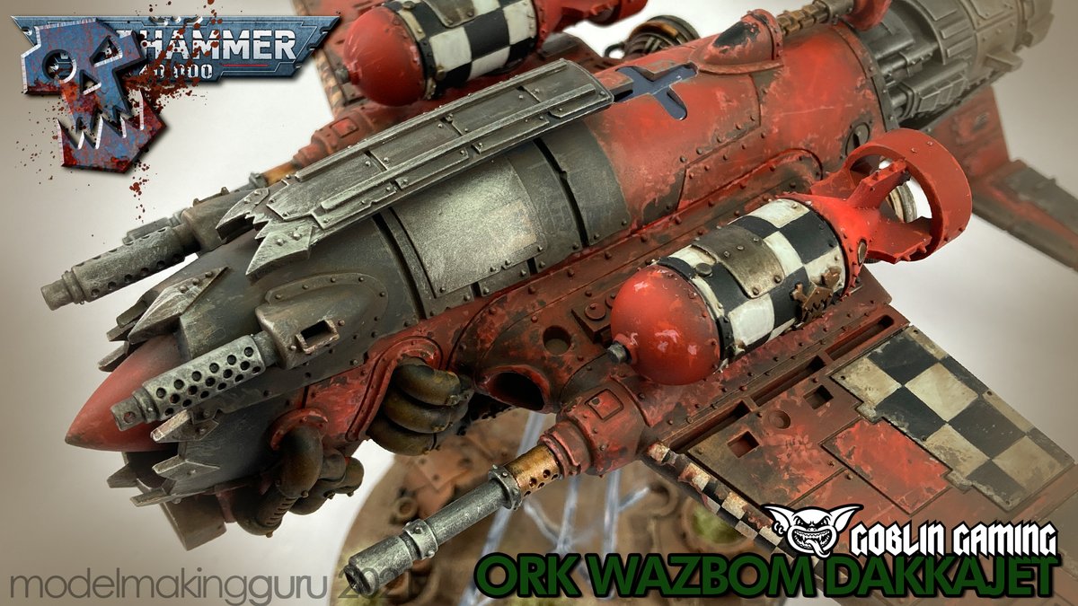 gurufoxx's tweet photo. BUILD COMPLETE! I'm editing Pt. 3 @GoblinGamingUK Dakkajet painting guide, but until it's done here's some foods for your eye-holes ^_^
#goblingaming #goblintv #ork #wazbomblastajet #40K #paintingwarhammer #gamesworkshop https://t.co/2RjKGuVb0O