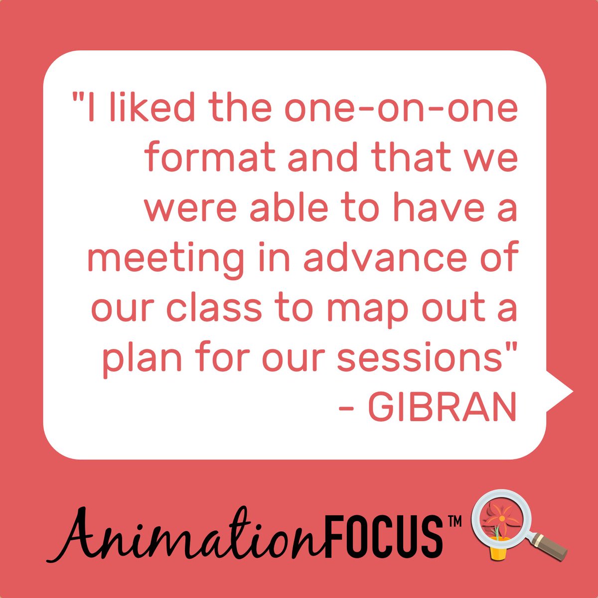 animfocus's tweet photo. Our one-to-one animation guidance starts with a welcome chat where we ask - what do you want to focus on? #animfocus #animation https://t.co/e7o9fFGdsV