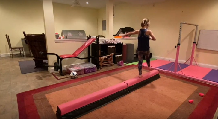 A gymnastics routine? Perhaps a preview of tonight's Pep Rally 👀