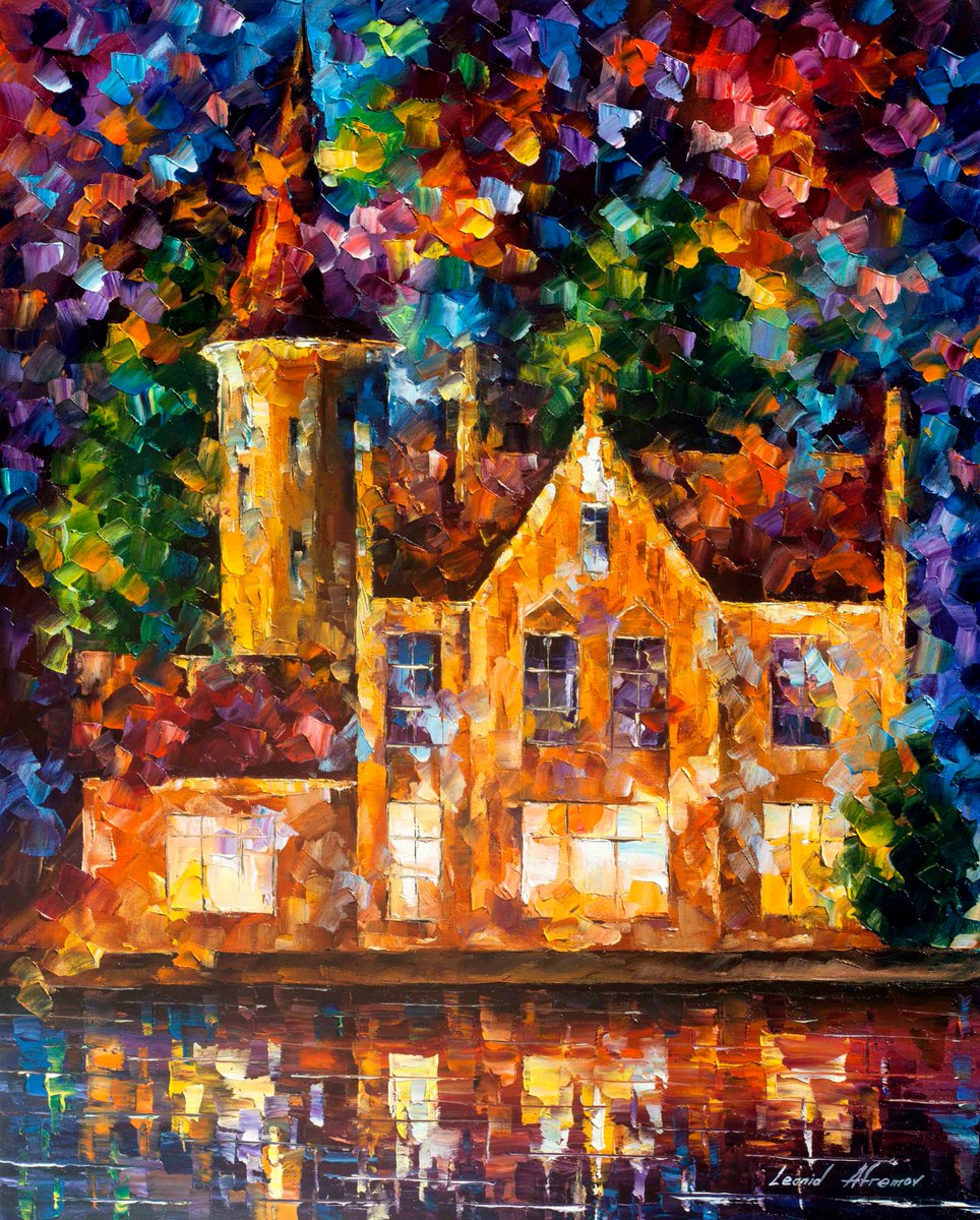 CASTLE OF THOUGHTS — PALETTE KNIFE Oil Painting On Canvas By Leonid Afremov afremov.com/castle-of-thou…