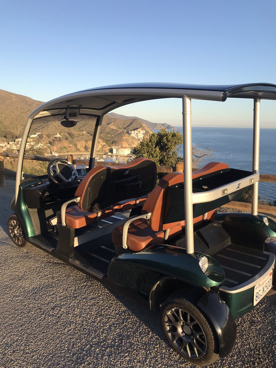 Jillsfoodtravel's tweet photo. Every guest staying at #mtada @VisitCatalina gets to use one of these top of the line golf carts to explore Avalon. Take the @CatalinaExpress to now open @LoveCatalina_ Bell tower (chimes 8 am to 8 pm), Pebbly Beach, @CatalinaMuseum &amp; the Wrigley Memorial &amp; Botanical Gardens. https://t.co/2ofhjE76Pi