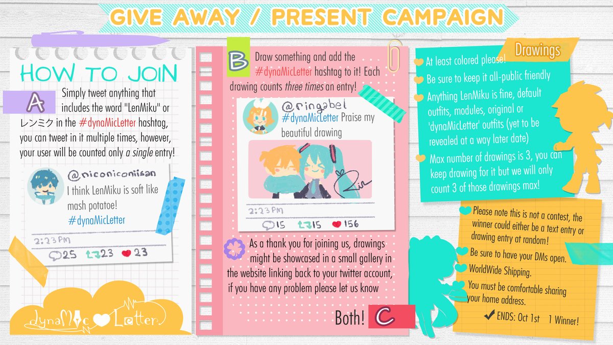 【💝Giveaway information!】 #dynaMicLetter
This will be a very long giveaway with the aim to make this project more of a fun festivity in which everyone who wishes to has the possibility of joining, if you would like to join in please feel free to do so!