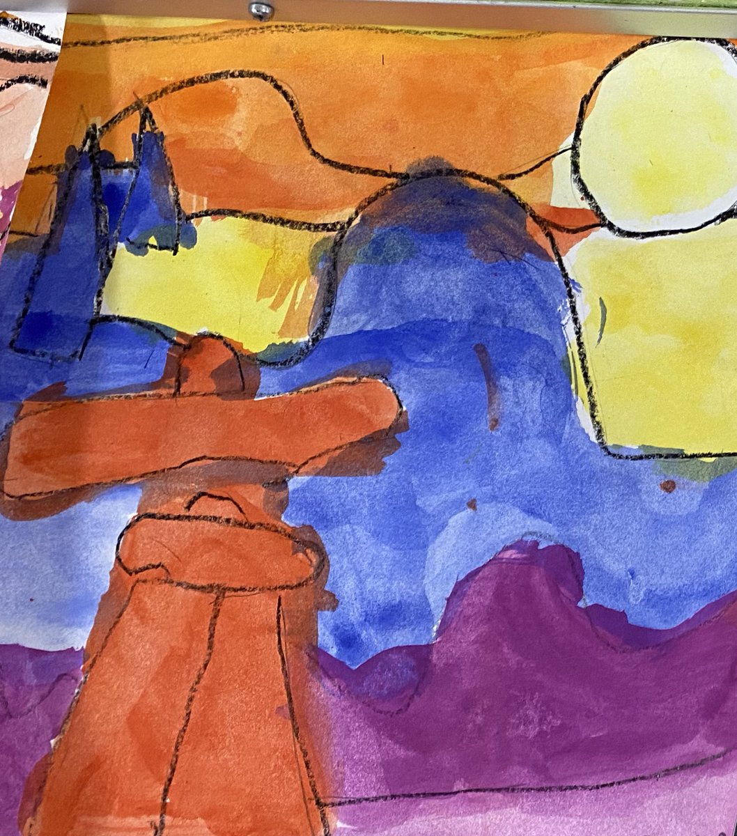 MariahBTeaching's tweet photo. So impressed with this weeks art as we learnt about Ted Harrison and his representation of the Yukon landscapes! Tying into our fresh air Friday learning as we dipped our toes into the history of the Inuksuk. #sd27 #tedharrison 👩🏼‍🎨🧑🏼‍🎨 https://t.co/s7vm1hnWWe