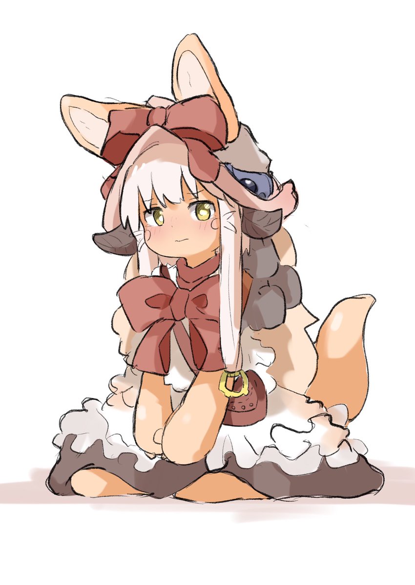 nanachi (made in abyss) 1other furry animal ears tail white hair bow solo  illustration images