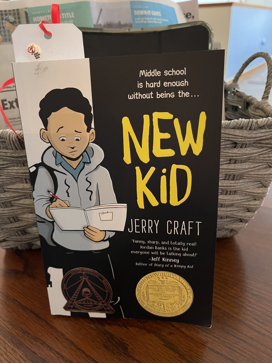 My 3rd graders are reading this new graphic novel about a boy who is torn between two worlds and doesn’t fit into either one. This is my 1st graphic novel.