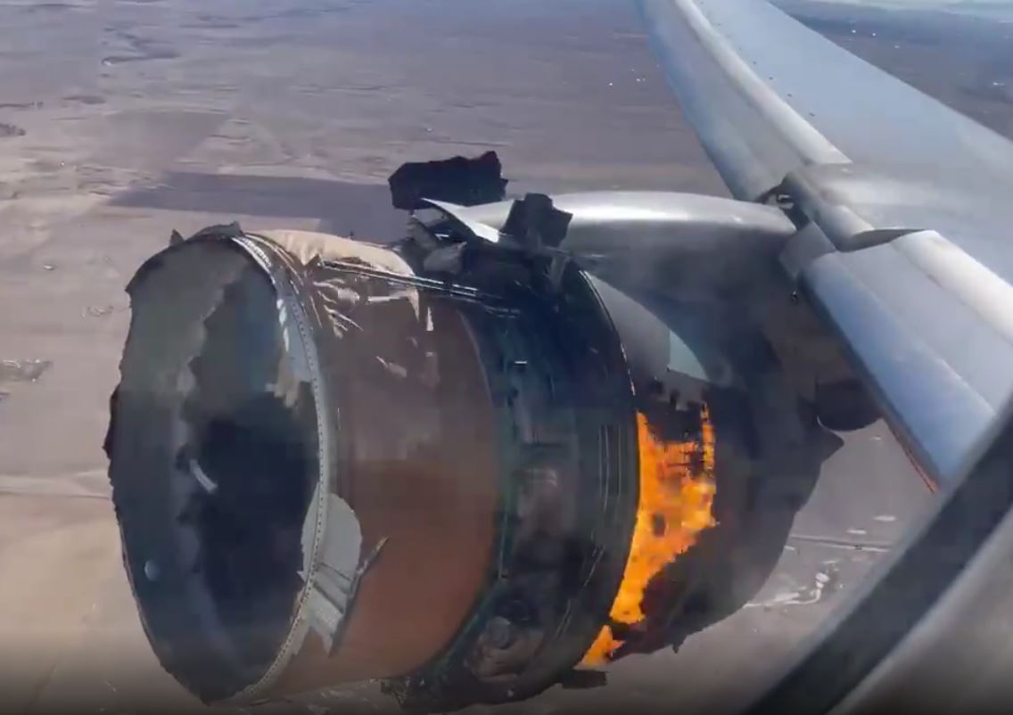 airlivenet's tweet photo. All we know about United #UA328 engine's failure shortly after departure from Denver https://t.co/HE6VGRjfe8 https://t.co/kEJNmdv1ht