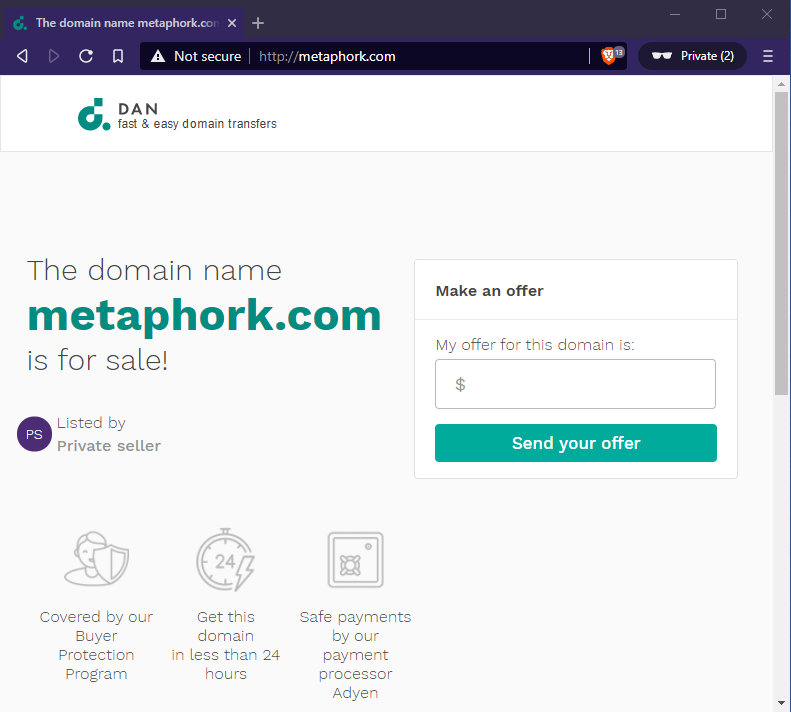 Hey <a href="/elonmusk/">Elon Musk</a> if you're interested in metaphork.com domain name, it's for sale now! #metaphork