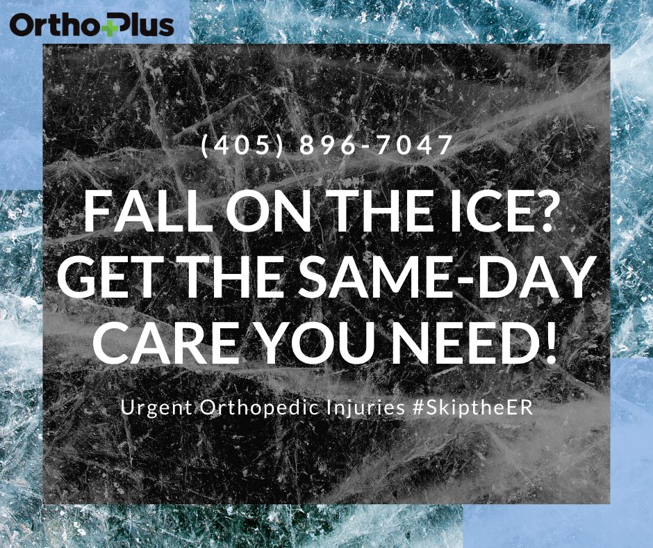 Did you slip on the ice? ❄️ See an orthopedic specialist today! We welcome walk-ins and offer same-day access to our patients. Don’t suffer through the long wait times at the ER, call (405) 896-7047 today. #SkiptheER