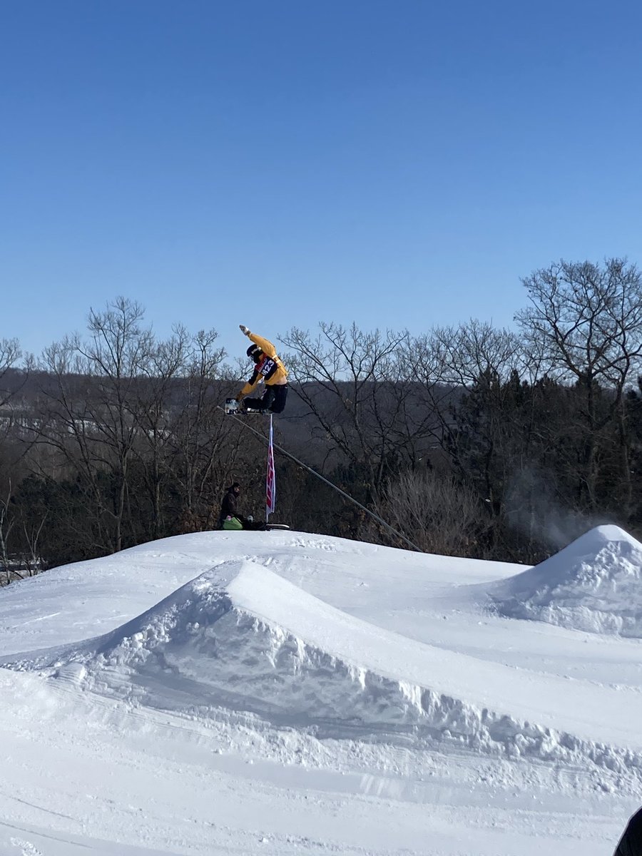 Good day of slope style for @dj_telep  at <a href="/skiwildmtn/">Wild Mountain 🦅</a>