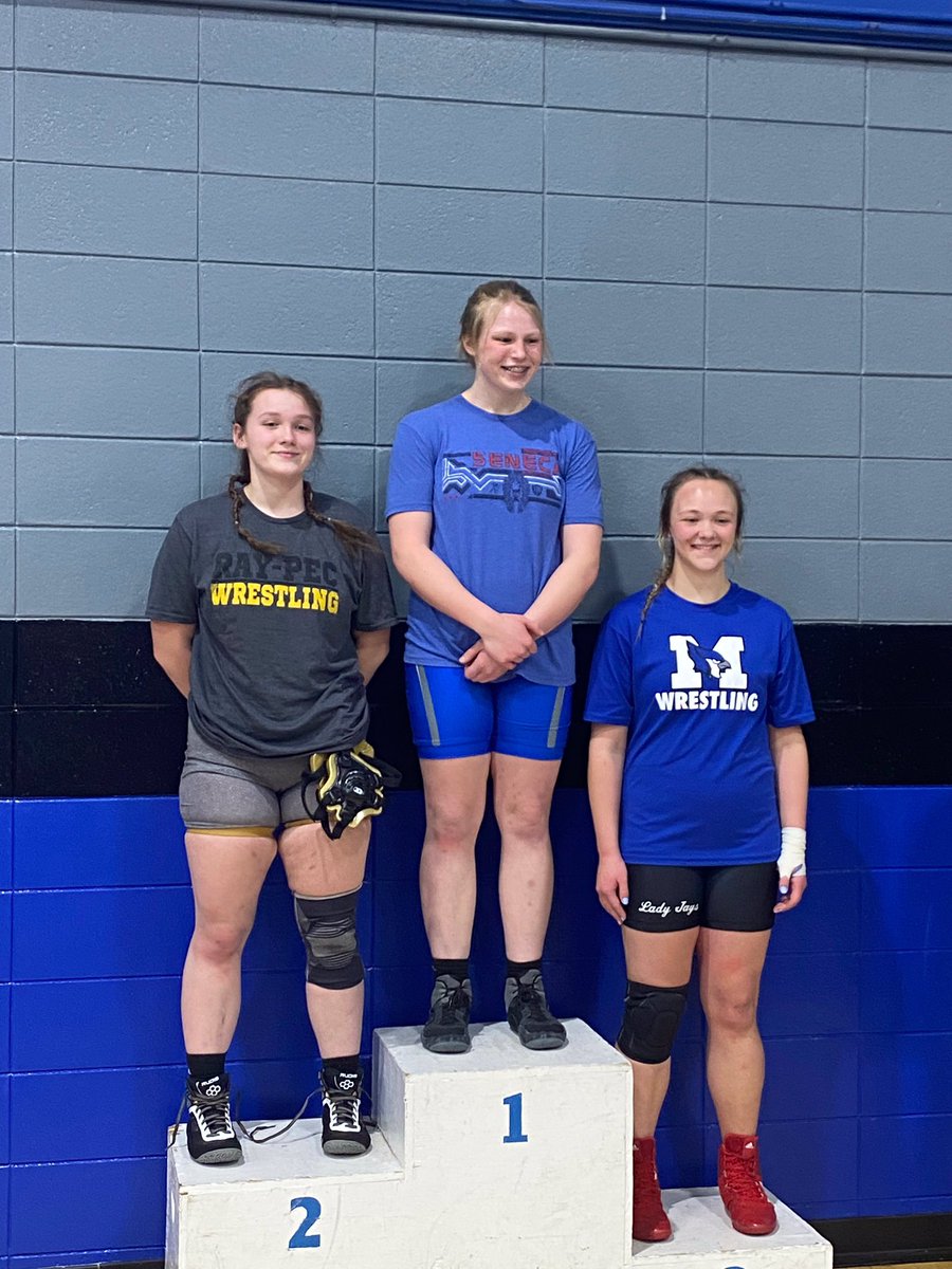 raypecschools's tweet photo. Congrats to 3 Lady Panther Wrestlers headed to the State! Cayley Maynard placed 2nd in 174-lb weight class. Brynn Elkins placed 2nd in 143-lb weight class. Tatum Westendorf was 3rd in 137-lb weight class. Coach is Drew Shaul. State tournament is March 9-13 in Independence, MO. https://t.co/PSgHE9pfnk