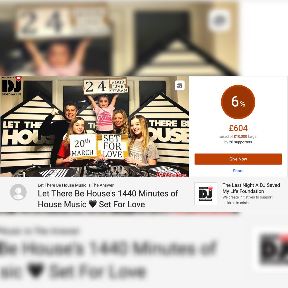 LTBH_'s tweet photo. 1440 MINUTES OF HOUSE MUSIC luanched today. 6 hours in &amp; we have hit £604 in donations for @lnadj_charity &amp; @keychangesmusic. THANK YOU ❤️

#LTBH #LNADJ #CharityEvent #MusicIsTheAnswer #InItTogether #MusicMakingADifference #HouseMusic https://t.co/1wX4E4JAy9