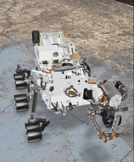 eyew's tweet photo. I made a #WebXR demo to visualize #PerseveranceRover in your own space - https://t.co/YgHgjBWdul using 3D model shared by @NASA @NASAPersevere https://t.co/di1bp5vTGw