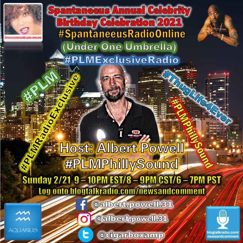 NewsCommentPod's tweet photo. Join us tonight @ 9p ET/8p CT as #SpantaneeusRadioOnline kicks off Spantaneeus' Annual Celebrity Birthday Celebration 2021. Your host will be #PLMPhillySound host
@cigarboxamp #PLMRadioExclusive #Podcast #PLM. You can hear the show here> https://t.co/yWo3o32seZ https://t.co/GliXUk9Ju0