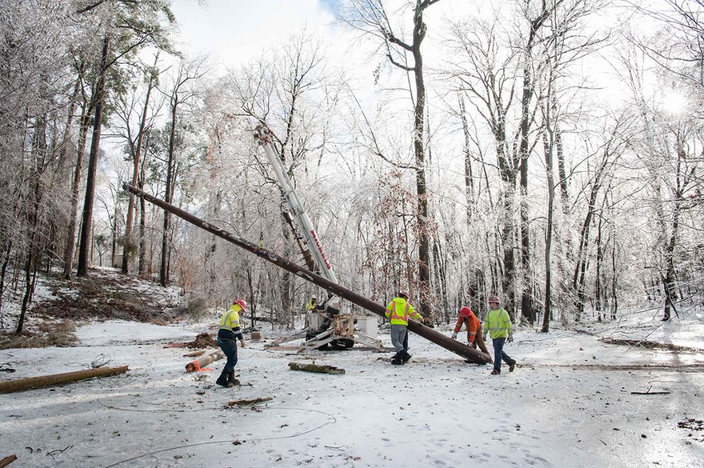 Even under the best of conditions, it takes about three hours to set a new power pole. It could take longer after a storm, due to fallen trees, debris and other factors. Thanks for being patient. We're working as fast as we can while remaining safe! enter.gy/6019HcB55