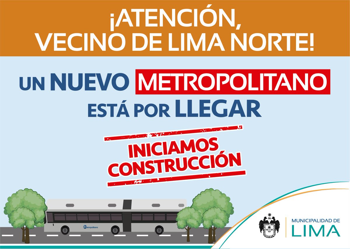 El #MetropolitanoYa está por llegar, uno nuevo, más verde, más amigable con las áreas verdes, junto con los vecinos de #Comas y #Carabayllo!!! Una nueva forma de viajar, rápido y seguro!!! Todos somos #MetropolitanoYa!!!