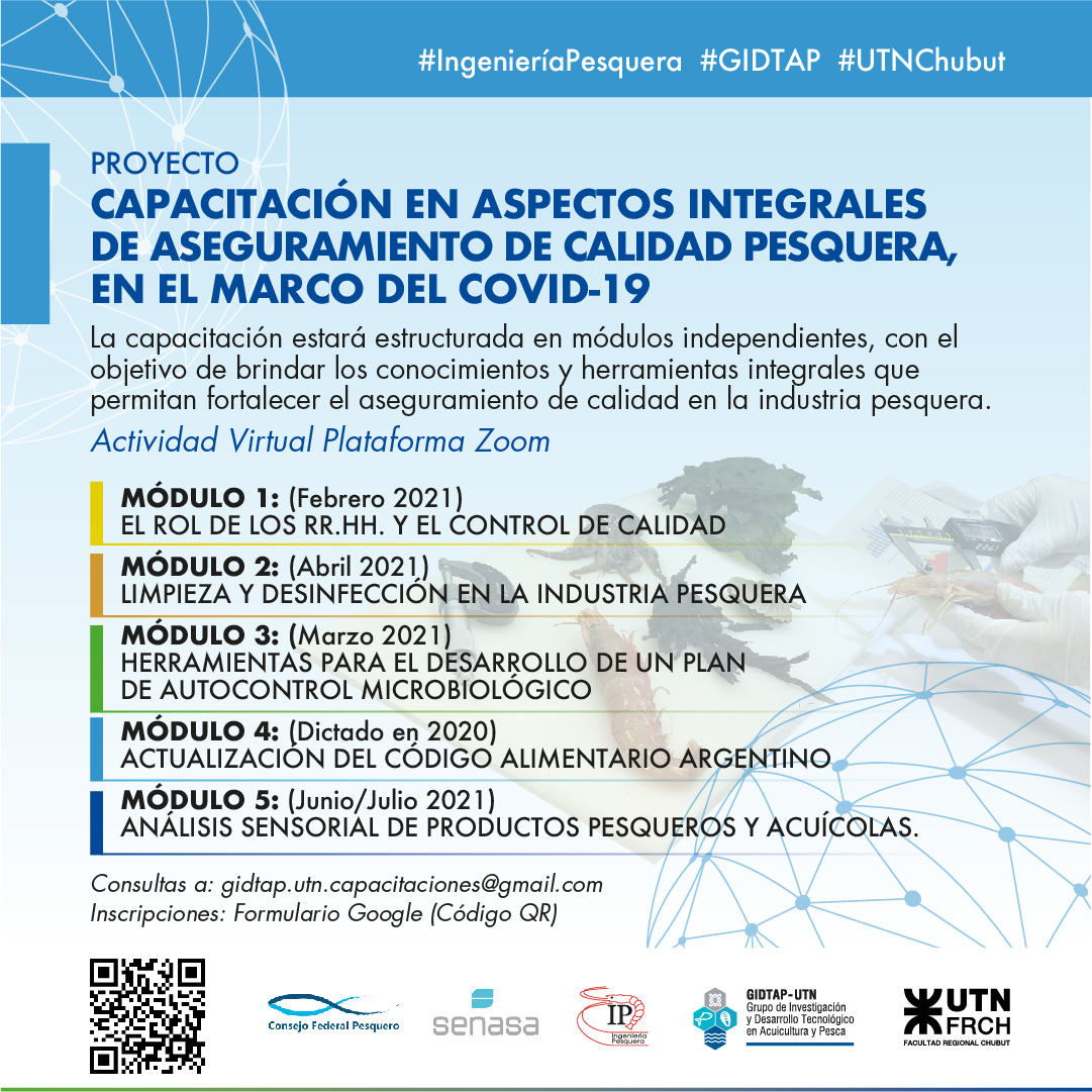 UTNChubut's tweet photo. 📩👉 Para informes y consultas, comunicarse por mail a gidtap.utn.capacitaciones@gmail.com
⌨️ Inscripciones
👉 https://t.co/umWzInzFAt
👉 O por el código QR de la imagen.
#UTN #UTNChubut #GIDTAP #IP #Pesca #industriapesquera #SENASA #consejofederalpesquero https://t.co/su7hyCJH8b