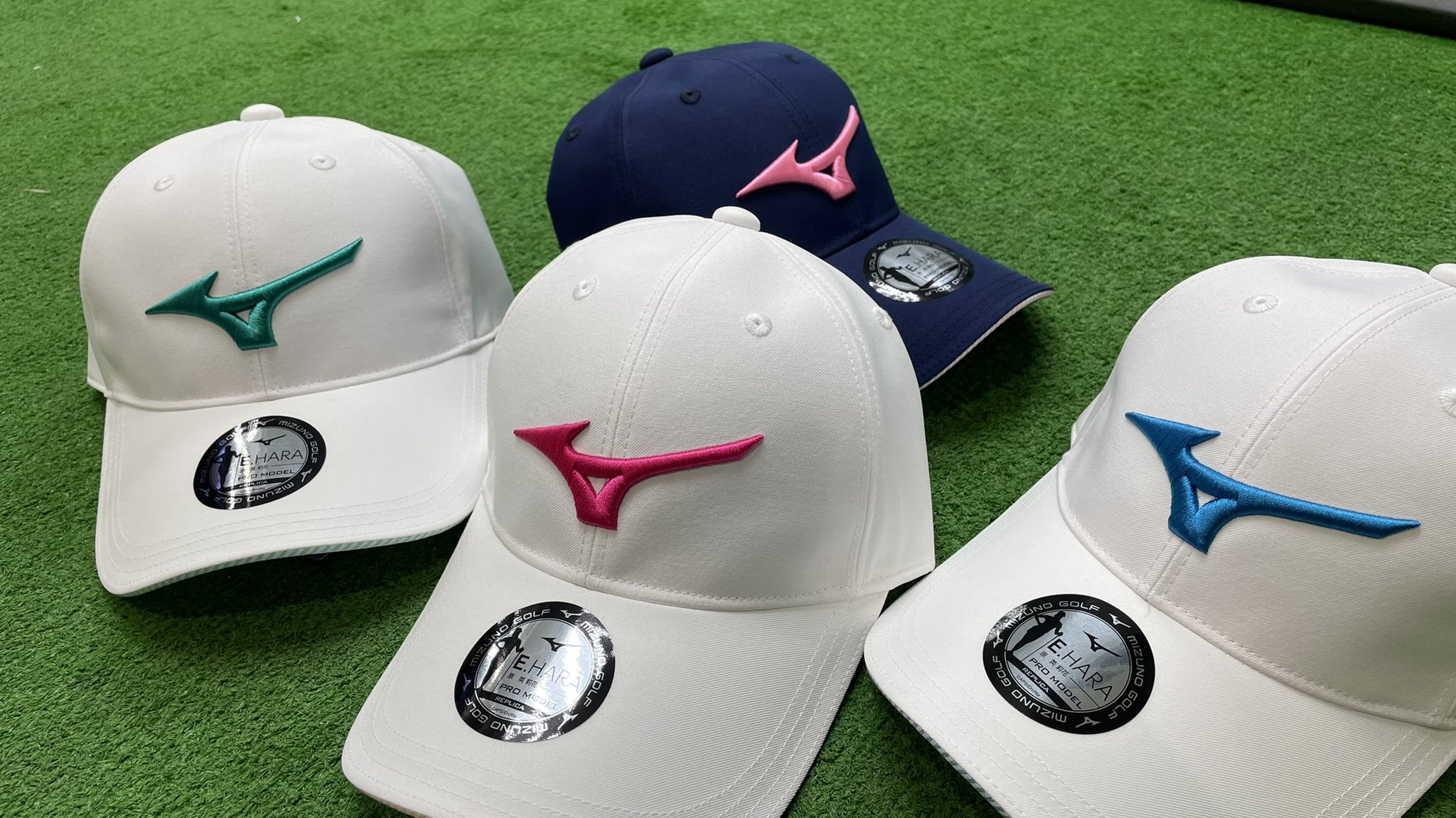 たくママ ミズノゴルフ 原英莉花プロモデル　キャップ MIZUNO 原英莉花プロ 着用 プロモデルキャップ スポンサーワッペン 付き