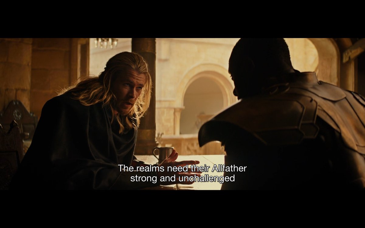 THOR: “We need the king to appear strong and unchallenged.” Authoritarian ideology at its finest. I loathe fantasy stories that lionize monarchy. It's fundamentally anti-democratic and a particular pet peeve of mine.