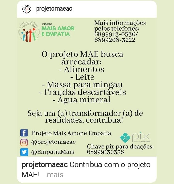 ProjetoMAEac's tweet photo. o Acre existe e precisa da sua ajuda!! #SOSAcre 
Você também pode ser um voluntário. #SOSPorSenaMadureira 
#SosPorTarauaca 
#SOSACREE https://t.co/3sft7kQTo2