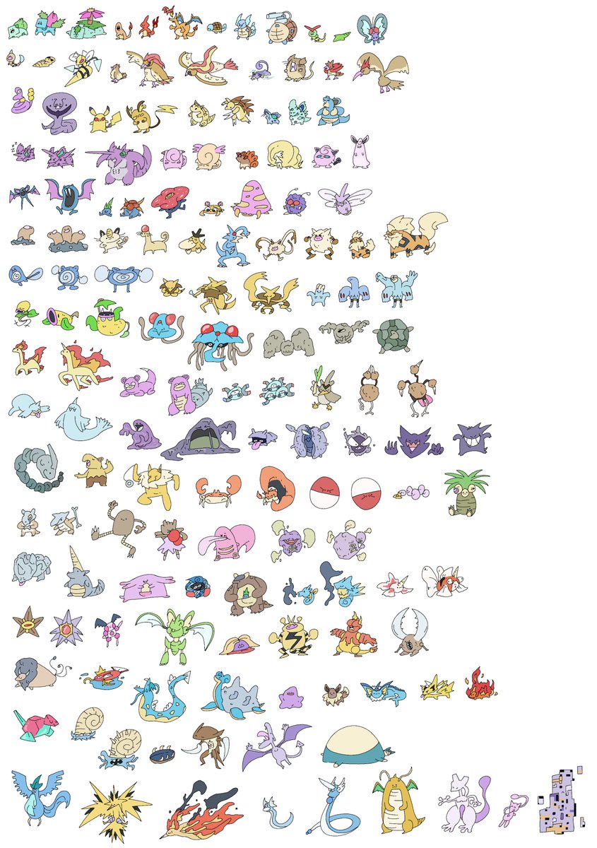 Oh my god... I did it... I drew all 151 original Pokémon in 1 single stream!

Took about 6.5 hours, so now I'm gonna go take a nap...

Thank you to everyone who stopped by, this was insanely fun :)