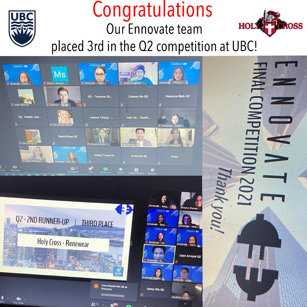 Congratulations to our business students who placed 3rd in today's Ennovate competition at UBC! Way to go!