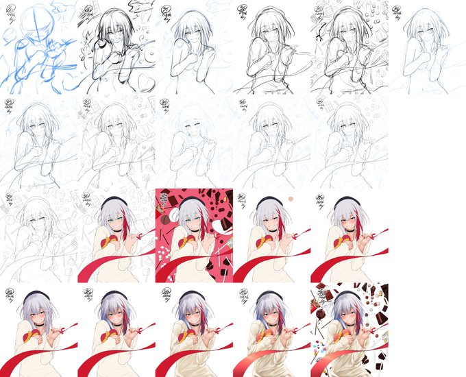 ラストですー たくさん見ていただきありがとうございました‼️ 以下いつもの進捗です 割と真面目に一時間縛りを守っていたので時間がかかってしまいましたね😇 