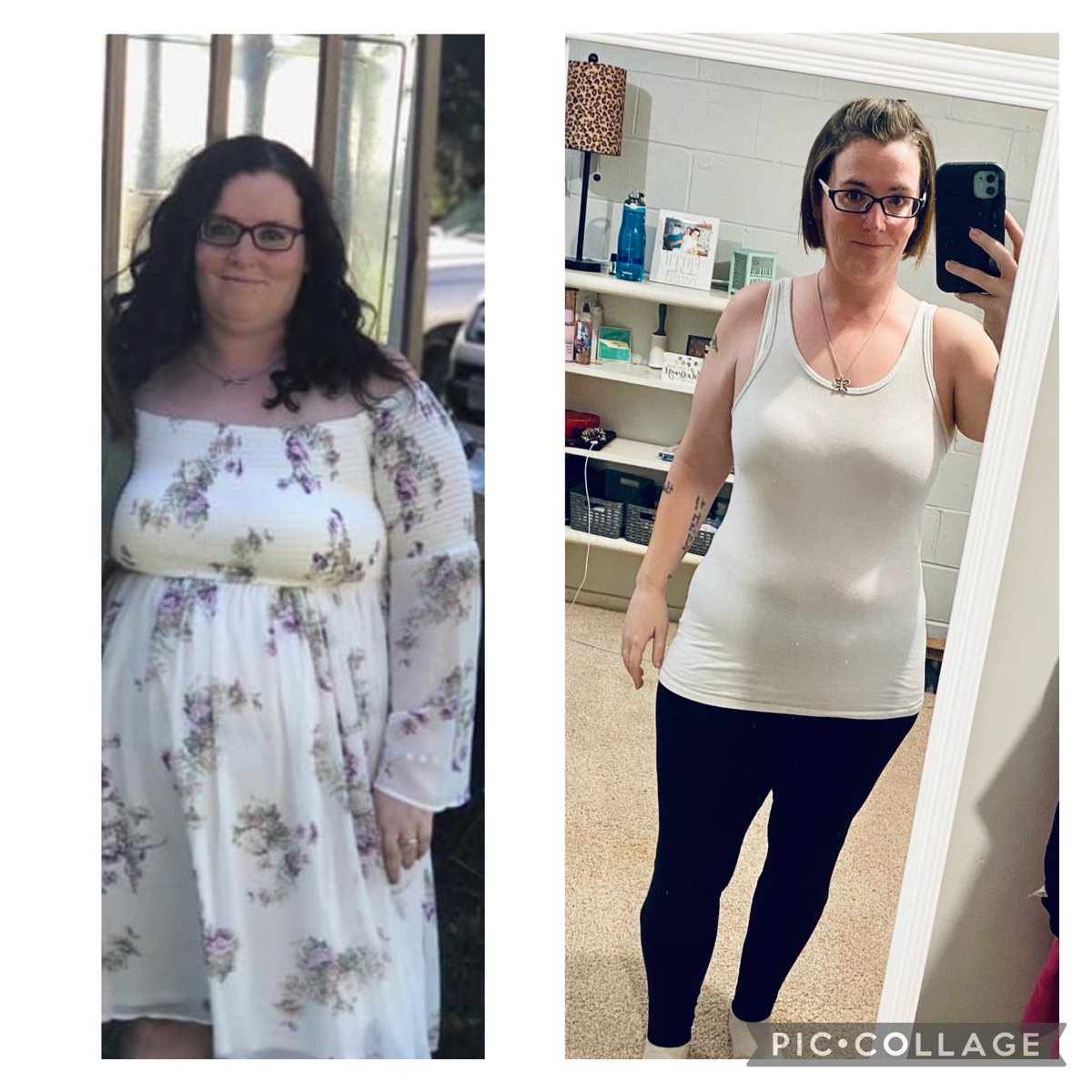 100ish pounds lighter and it blows my mind!!! 😳