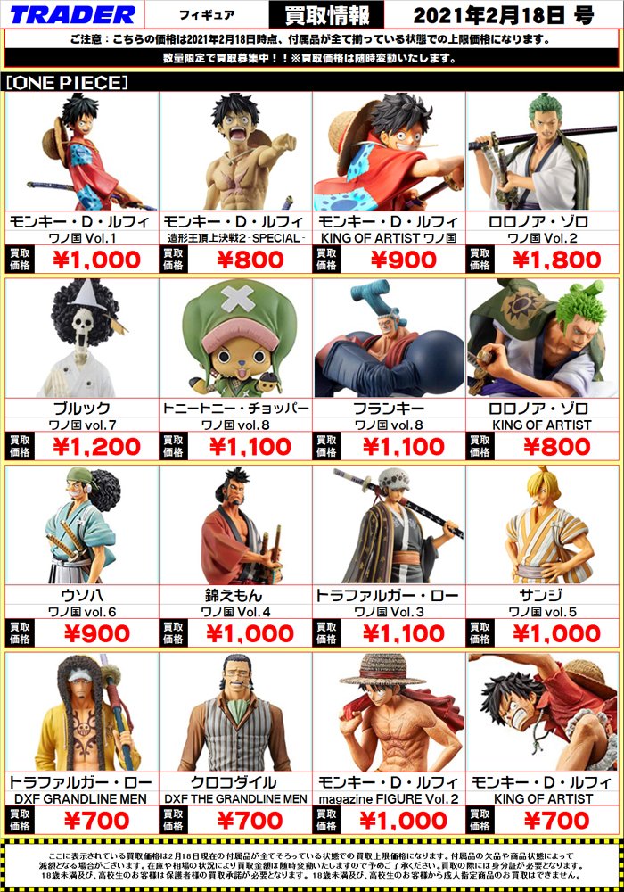 O Xrhsths 秋葉原トレーダー Hobby Sto Twitter One Piece プライズフィギュア買取募集中 是非トレーダーまでお売り下さい Onepiece ワンピース