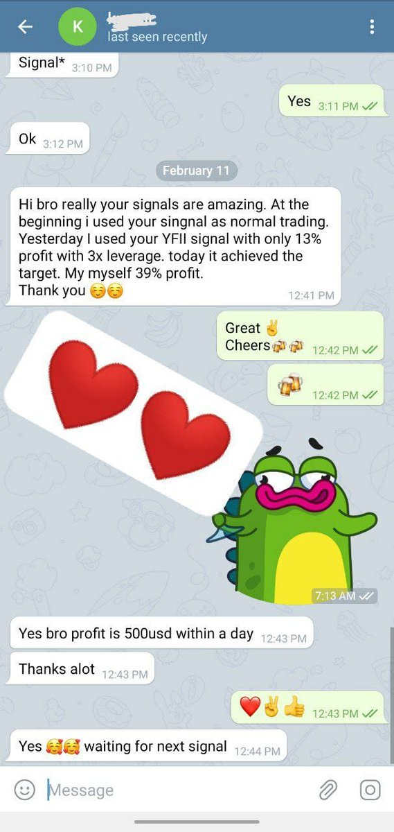 Getting Lot of Love From Our Telegram Members❤️❤️ They Making Everyday Great Profits 💰✌️
Real Happiness😘❤️
Join Our free Telegram Channel And Make  Money in this bull run telegram.me/Cryptomoneymak…