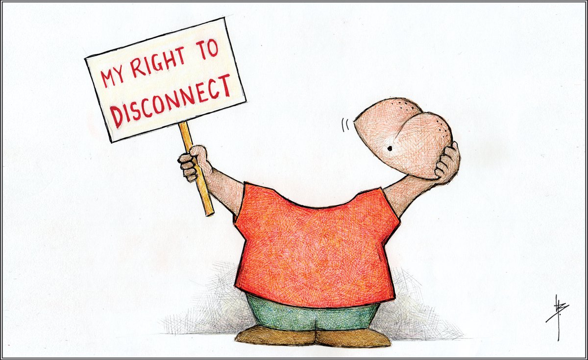 ummima1's tweet photo. The right to disconnect.
My cartoon for the Sunday Times of Malta 21.02.2021
(***Original artwork available - dm if interested***) https://t.co/1pL15kOR6g