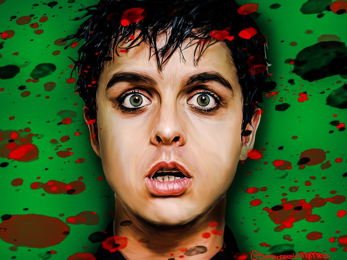 PugnoDeborah's tweet photo. •Billie•Joe• @GreenDay @billiejoe #greenday #digitalpotrait #digitalpainting #art #digitalart #photoshop #photoshopart #green #red #black #potrait #graphic #graphicedit #graphicmanipulation #music #punkrock #rock #rockandrollhalloffame #adobe #adobephotoshop #billiejoe https://t.co/8VB10G3sag