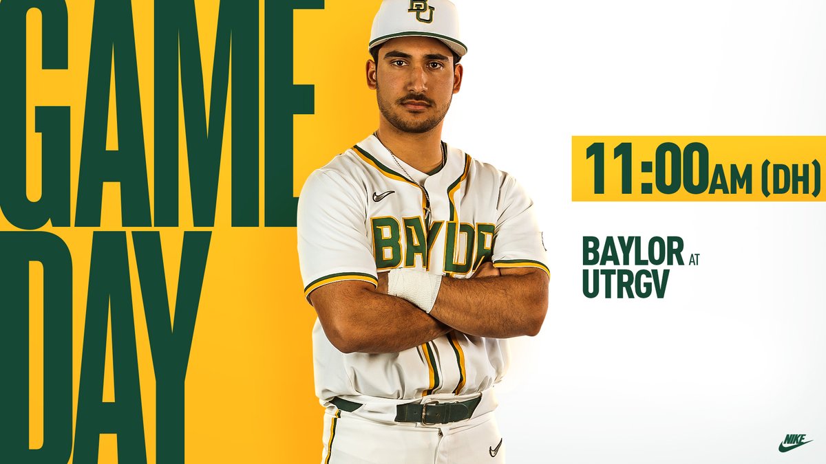 We've been waiting a while to say this... IT'S GAMEDAY!

🆚 UT Rio Grande Valley
📍 UTRGV Stadium
⌚️ 11 a.m. &amp; 2 p.m.
📺 baylorbea.rs/3qGZyHZ
📻 ESPN 1660/92.3 FM
📊 baylorbea.rs/2OToUEB

#SicEm 🐻⚾️ | #BUiltForThis