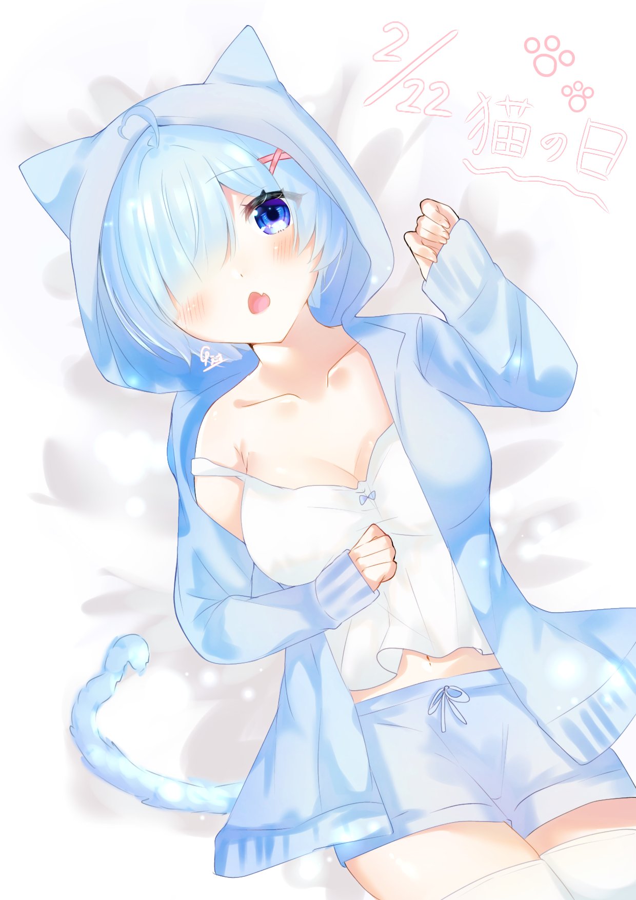 S Na Twitteru イラスト Rizero レム 猫の日 猫の日近いので猫耳パーカーレム T Co Sgkgxzugig Twitter