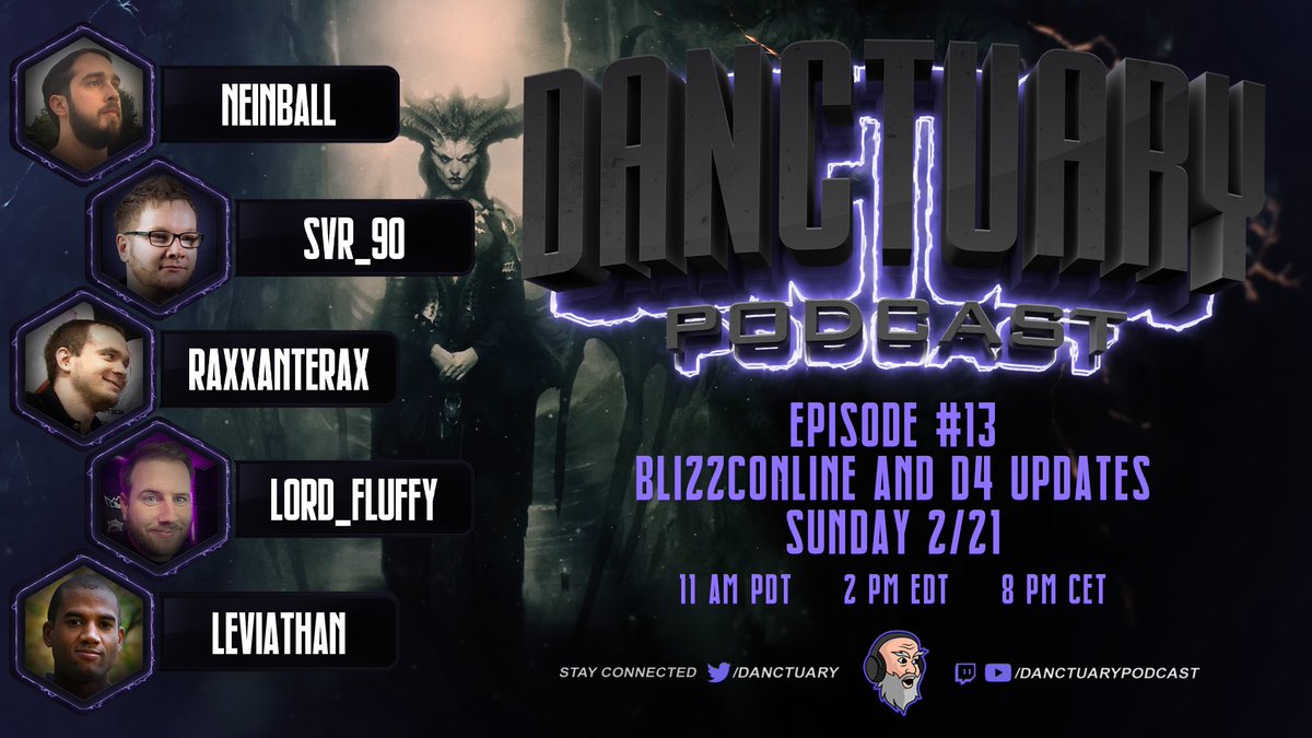 Join our guests

<a href="/NeinballGamer/">Neinball💙</a> 
<a href="/_svr_90/">sVr</a> 
<a href="/Raxxanterax/">Raxxanterax</a> 
<a href="/Lord__Fluffy/">Lord Fluffy</a> 
<a href="/ThatsLeviathan/">Stephen Stewart | Leviathan</a> 

tomorrow when they summarize #DiabloIV's Q1 update for 2021 from #BlizzConline and further discuss Q&amp;As from the grouped media interviews. 

#Podcast #Rogue #Ears