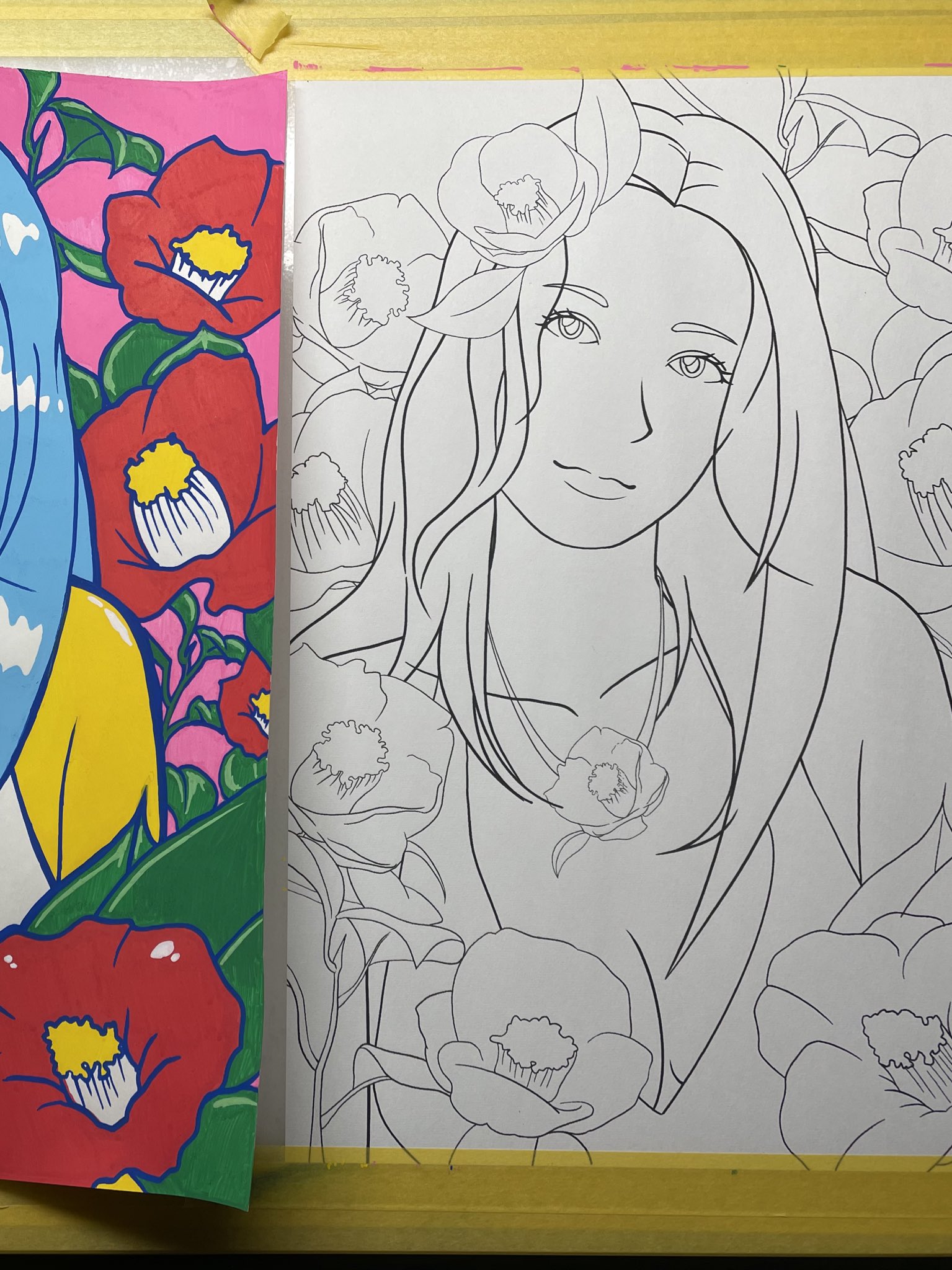Mhwi Yua Mhr ツバキ ポスカイラスト第３弾 椿 平日は仕事終わってから描くのしんどいので笑笑 全然進んでなかったけど今あがりました笑 出来たてです ๑ ㅂ و 次があるとしたら 向日葵かな 描いてるのは好きな花だから ポスカ ポスカ