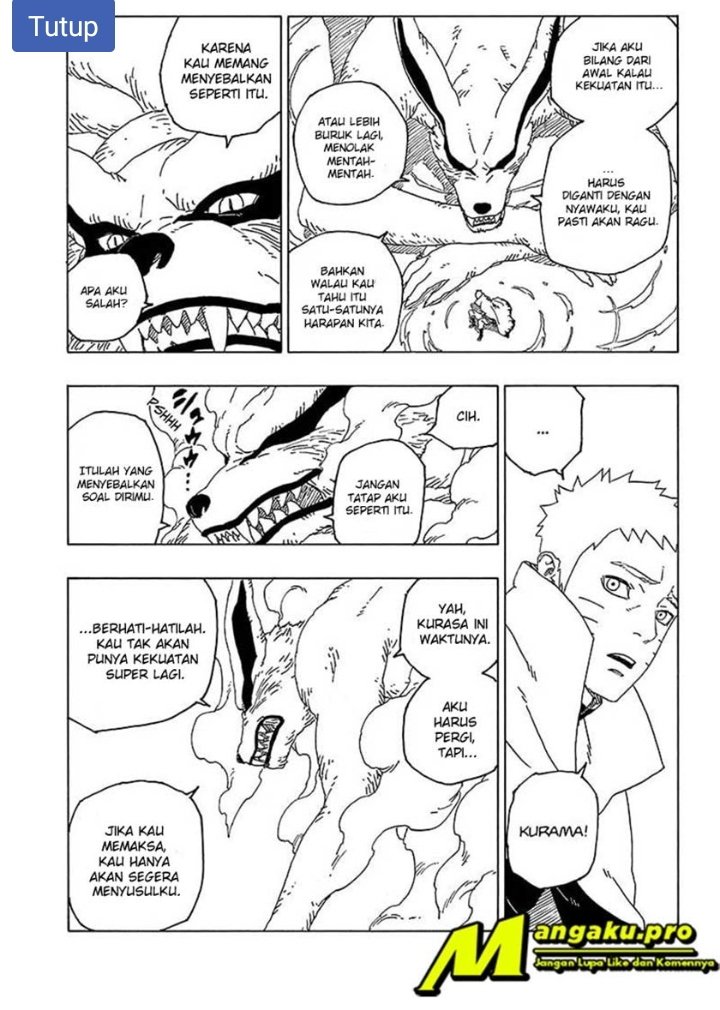 Muhammadfrhqn's tweet photo. Ahhh sudahlah, tapi mikir lah woii masak iya kurama mati. Iya sih pemeran utamanya Boruto, tapi kan sekarang dia belum kuat2 amat, sedangkan musuhnya rata rata kuat. 
#borutochapter55 #Boruto #Kurama #anime https://t.co/ArgyxrtoZo