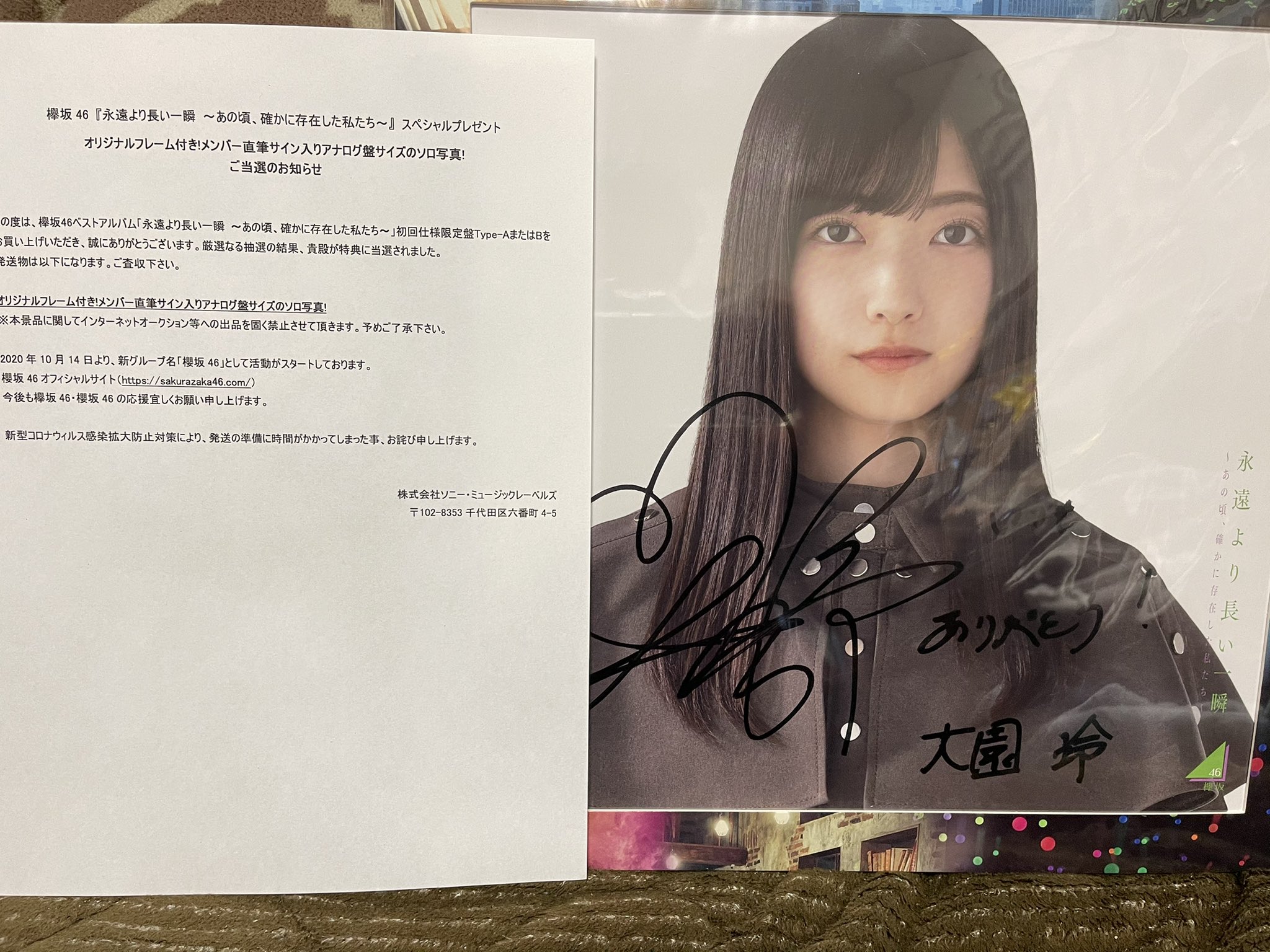 欅坂46 櫻坂46 ローソンキャンペーン A賞 直筆サイン入りポスター 増本 欅坂46 櫻坂46 ローソンキャンペーン A賞 直筆サイン入りポスター 増本