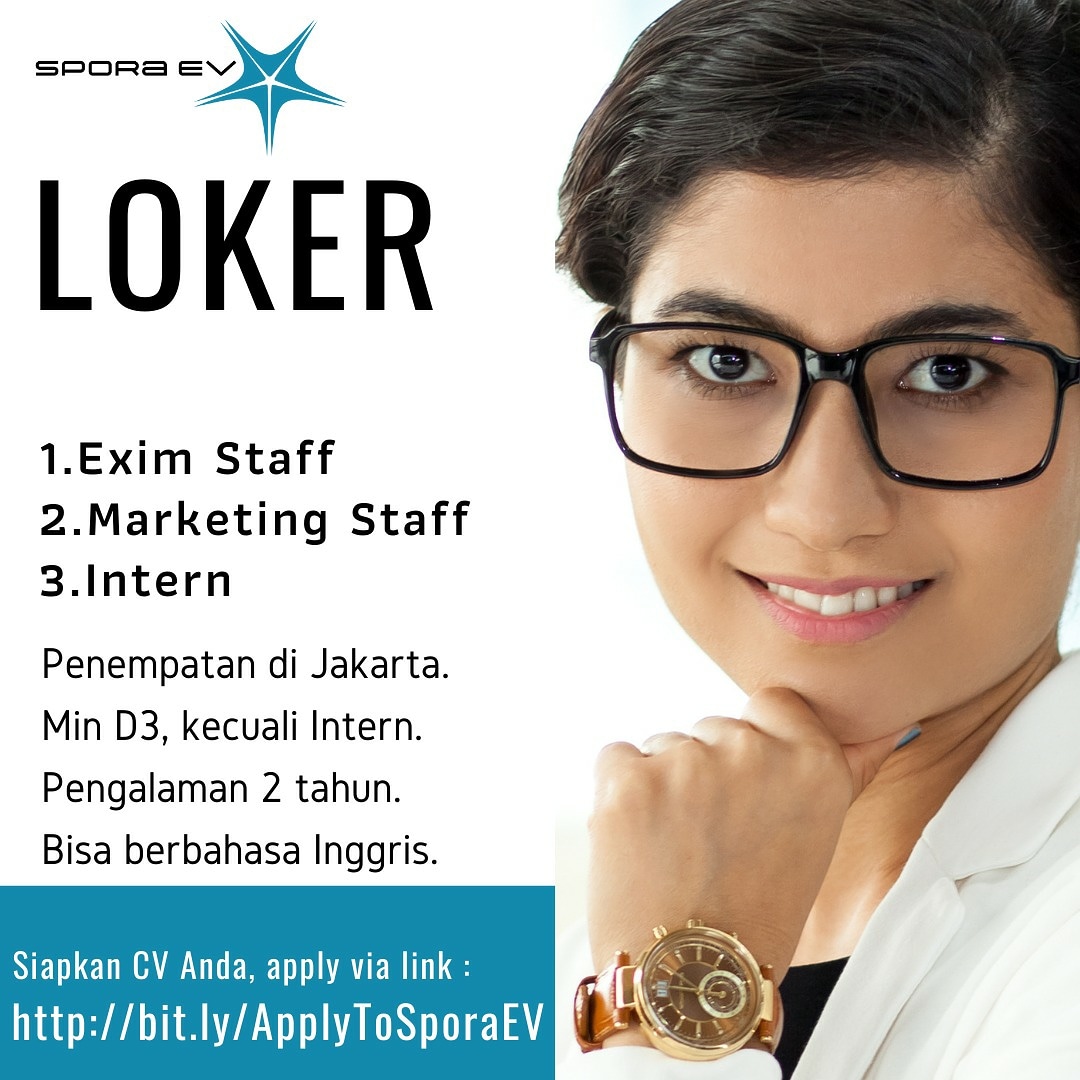 Spora EV membuka kesempatan bagi kalian untuk menjadi yang terdepan di ekosistem kendaraan listrik di Indonesia.
Siapkan CVmu dan klik link berikut :
bit.ly/ApplyToSporaEV

#EV #EVCharging #BEV #BatteryEV #KLBB #ChargingStation #KendaraanListrik #Loker #Lowongan #Career #Apply