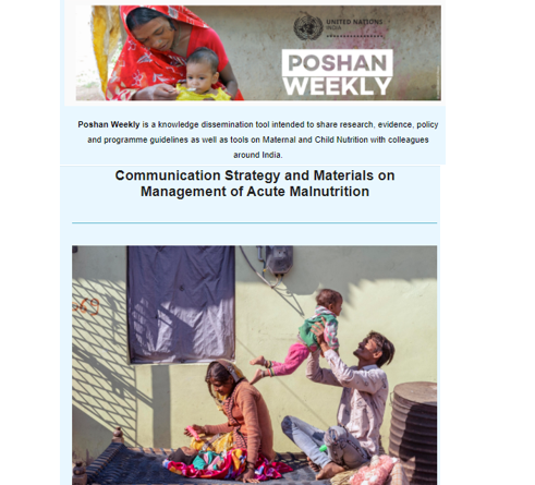 New #PoshanWeekly:
Communication Strategy and Materials to promote community action and uptake of services for management of acute #Malnutrition
#SAM #CMAM
#StopChildWastingIndia

mailchi.mp/965adbb80f93/d…]

Register #PoshanWeekly &amp; get your weekly update:
unicef.us3.list-manage.com/subscribe?u=f6…