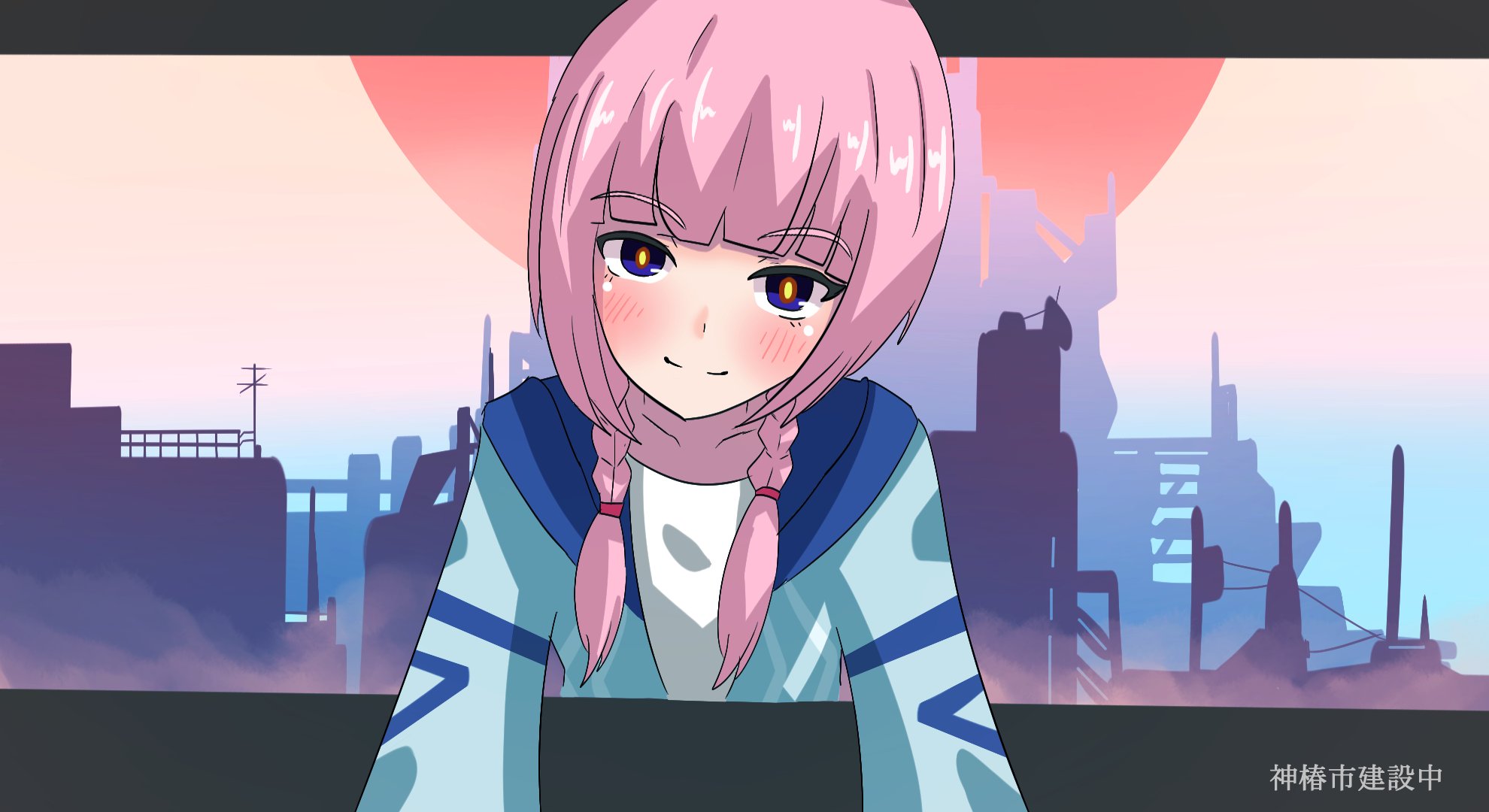 宇佐見カナエ イラスト依頼受付中 実際に壁紙にしてみるとこんな感じ デスクトップを見るたびに花譜ちゃと目があうぞ T Co Zp84eanyqr Twitter