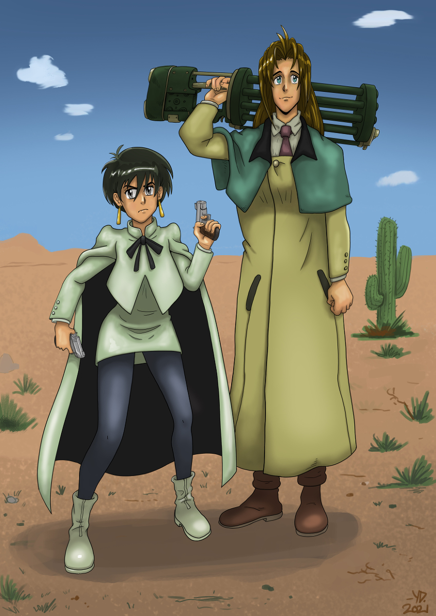 yvesdorsi's tweet photo. Meryl and Milly #TRIGUN #girl #Girls #Sci-fi https://t.co/IBDZYQ49Fr https://t.co/BoHtWb5E7q