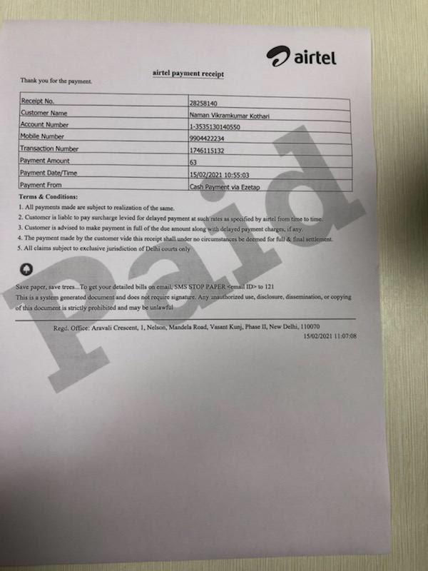namankothari4's tweet photo. This is too ridiculous service of #VI. I had paid my pending payment in Airtel last week (15-02-21, 10:55) and submitted my paid invoice in VI afterthat my services was stopped yesterday night.

#Ridiculous #services of #VI

@VodaIdea_NEWS @ViCustomerCare @VodafoneProbs https://t.co/C76g7ESrgu