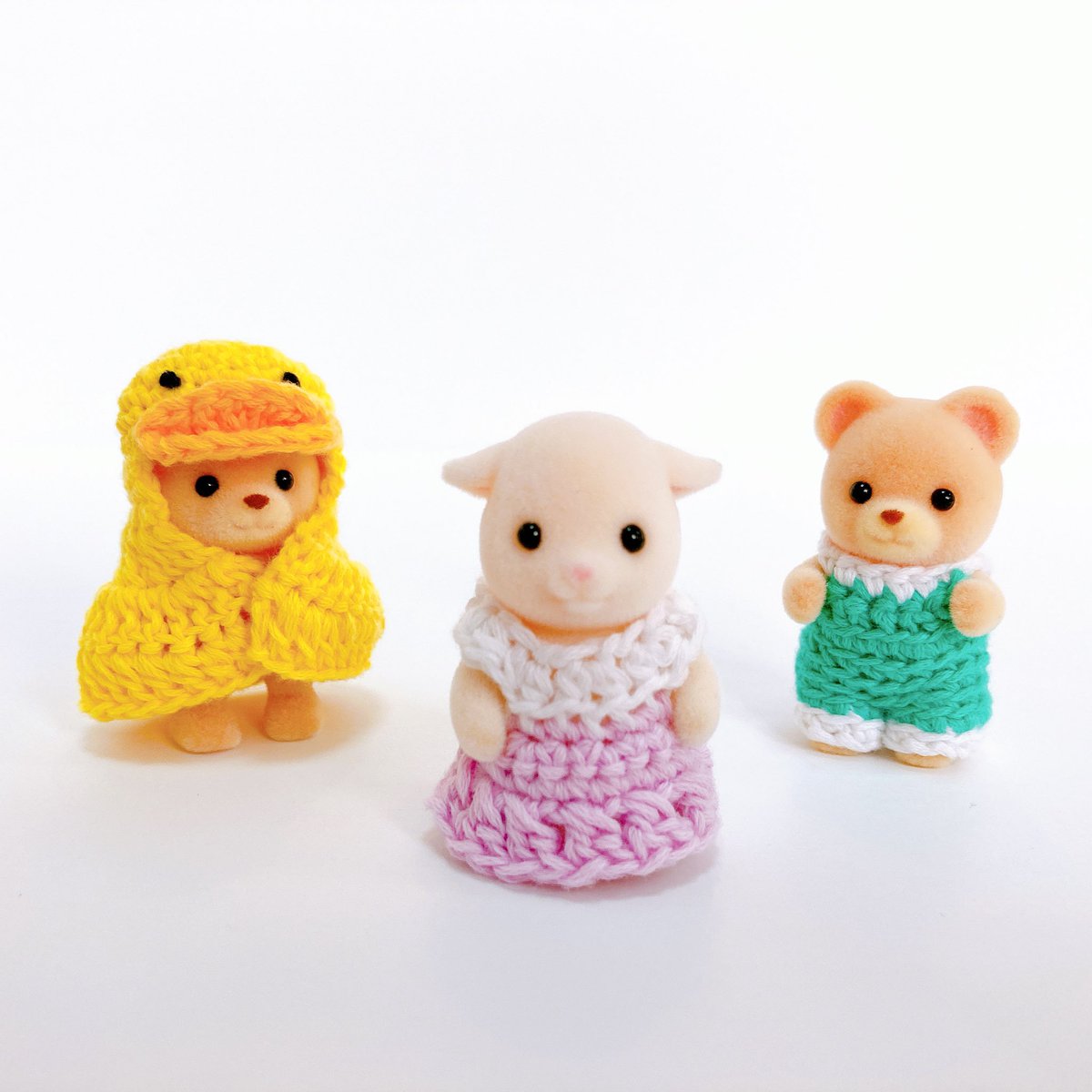 ふわくま 赤ちゃんサイズのドレス かぎ針編み初心者 かぎ針編み ハンドメイド初心者 シルバニアファミリー シルバニア Sylvanianfamilies シルバニア服 シルバニアの服